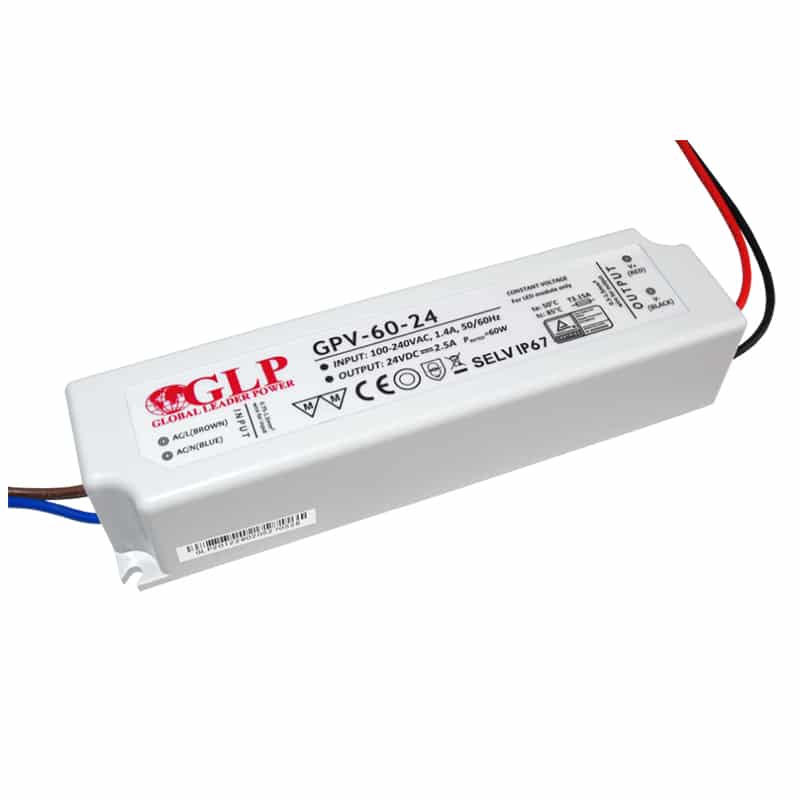 glp6024 60W 24V LED maitinimo šaltinis GPV IP67 - Image 1