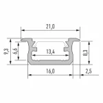 Įfrezuojamas LED profilis B, juodas 2m - Image 2