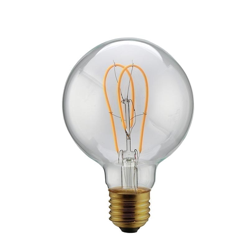 5W E27 LED bulb Vintage Curved Clear G95