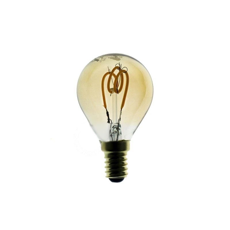 3W E14 LED bulb CURVED SPHERE GOLD