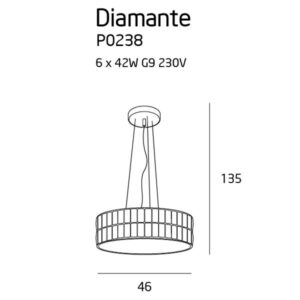 Pakabinamas šviestuvas Diamante ⌀46