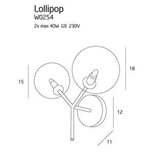 Sieninis šviestuvas Lollipop