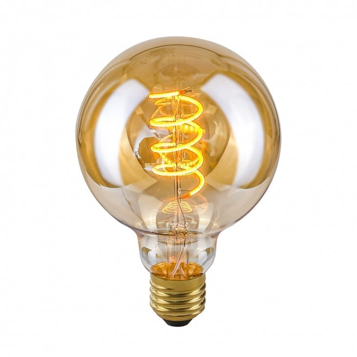 Decorative bulb E27 4W G95 Spiral Amber