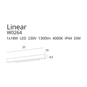 Sieninis šviestuvas LINEAR W0264