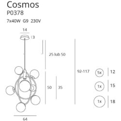 Pakabinamas šviestuvas Cosmos A1