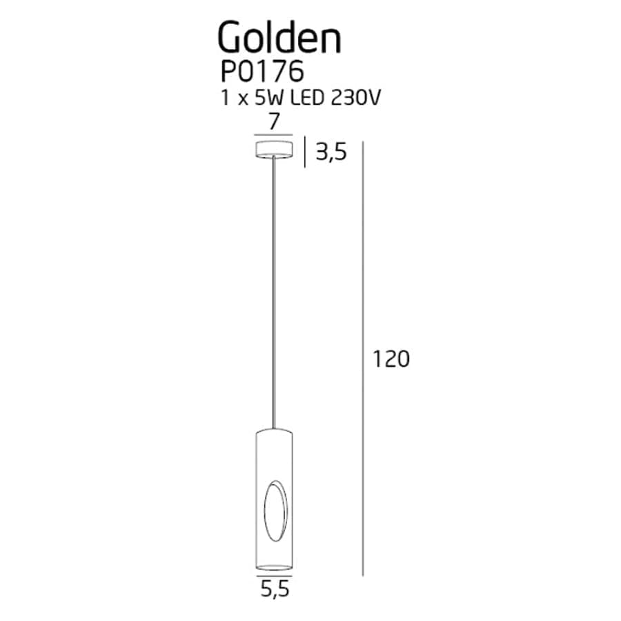 Pakabinamas LED šviestuvas Golden BK