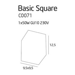 Lubinis kryptinis šviestuvas Basic Square BK