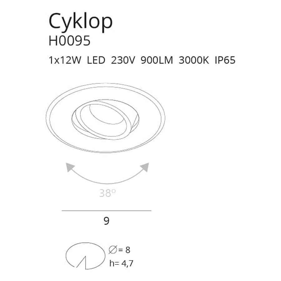 Installation of Cyklop BK directional LED lamp