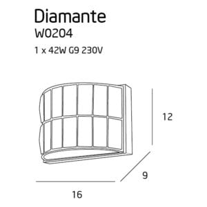 Sieninis šviestuvas Diamante A1