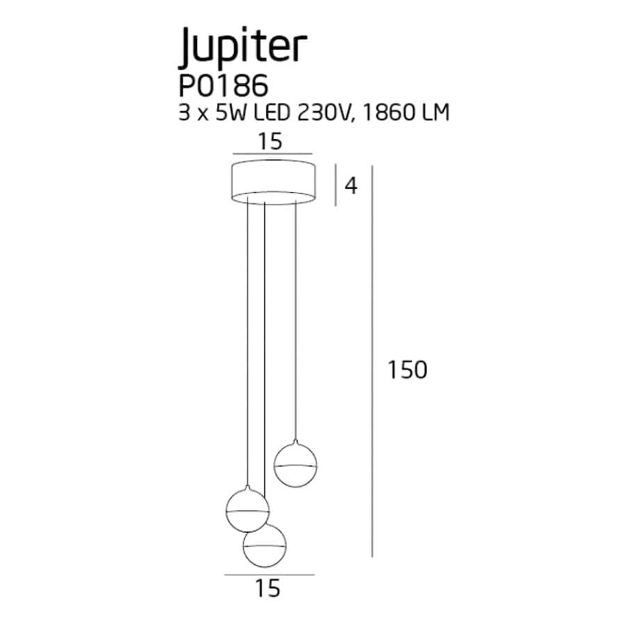 Pakabinamas LED šviestuvas JUPITER P0186