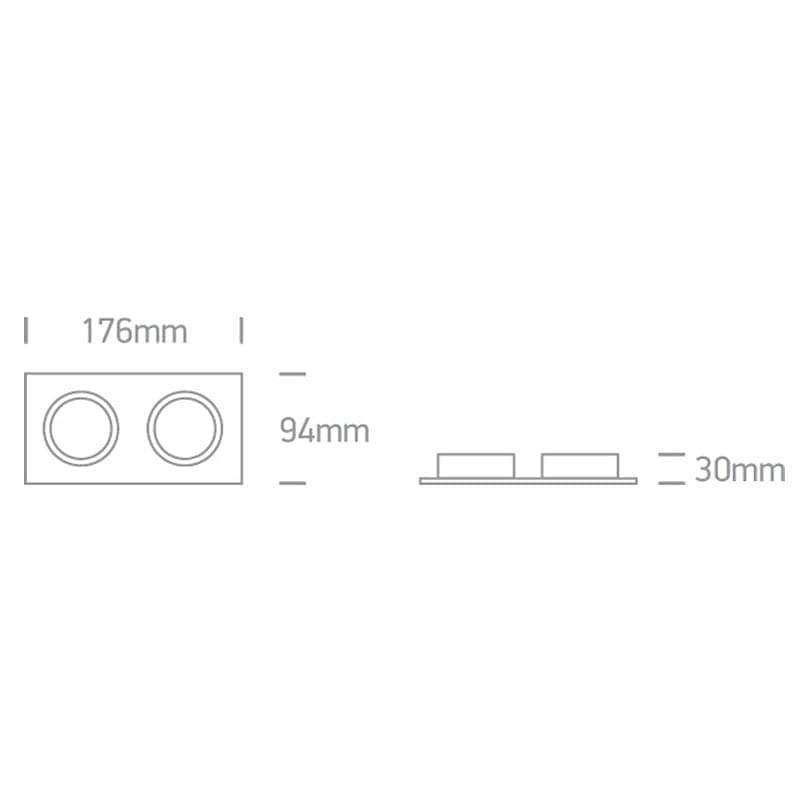 Built-in directional light 51205ABG/W dimensions