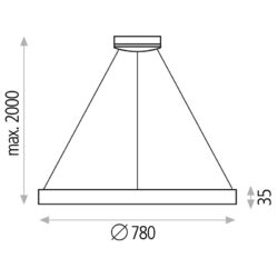 Lubinis šviestuvas ZOOM 35cm Juodas