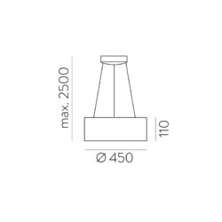 Sieninis šviestuvas Aldo/82cm 3000K