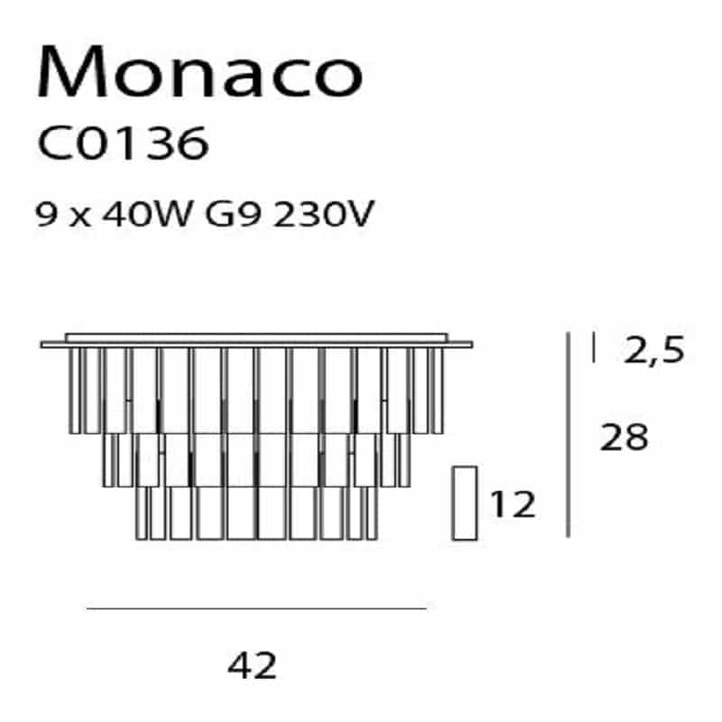 Lubinis šviestuvas Monaco ø42 chromas