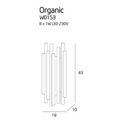 Sieninis LED šviestuvas Organic Chromas Dimm