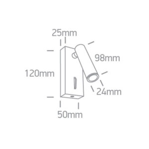 Sieninis LED šviestuvas 65746 matmenys