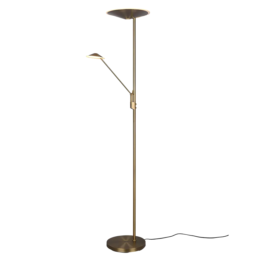 LED floor lamp Brantford aged brass