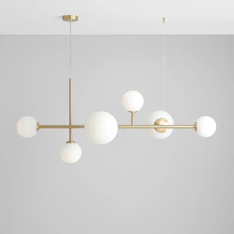 Hanging lamp Dione 6 brass