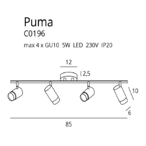 Lubinis šviestuvas Puma C0196