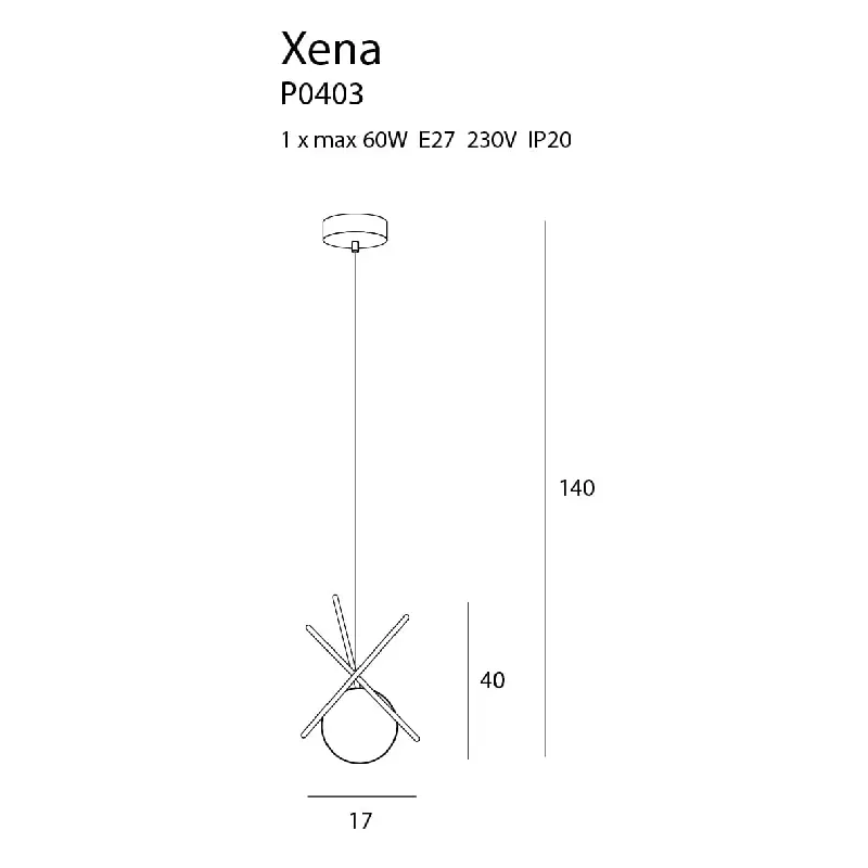 Pakabinamas šviestuvas XENA P0403
