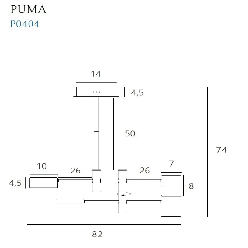 Hanging lamp LED Puma P0404
