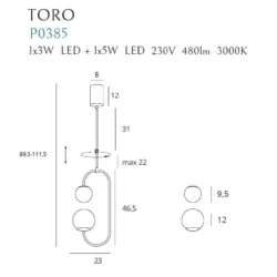Pakabinamas šviestuvas TORO P0385