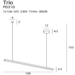 Pakabinamas šviestuvas Trio 1 P0310