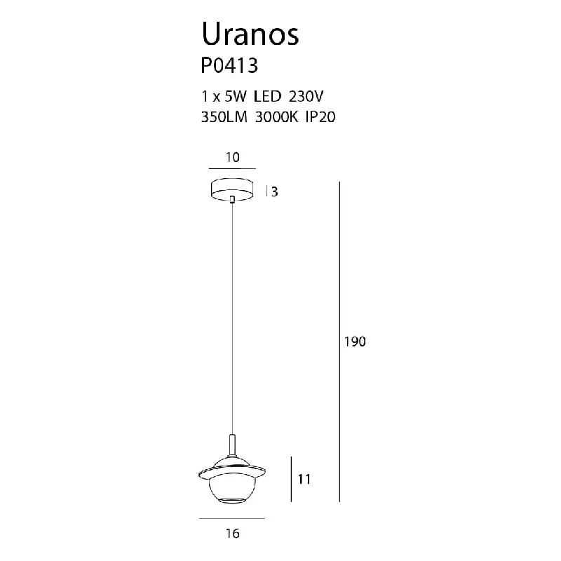 Pakabinamas šviestuvas Uranos P0413