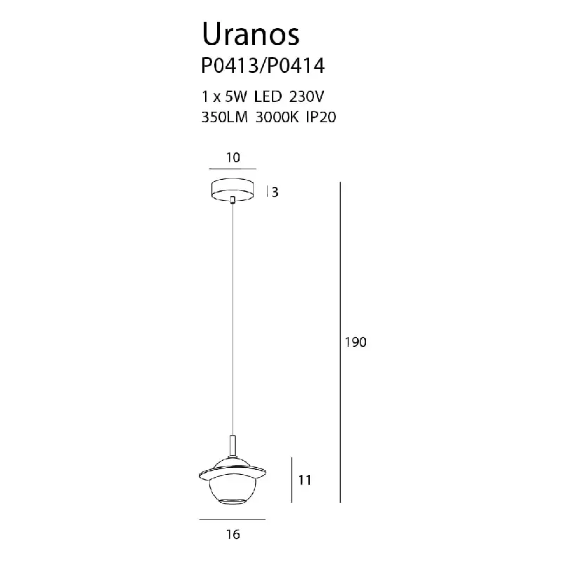 Pakabinamas šviestuvas Uranos P0414