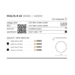 Lubinis šviestuvas Malta R60