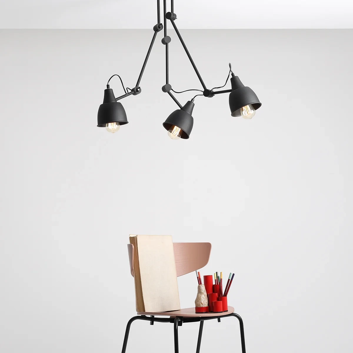 Hanging lamp Aida 3 black