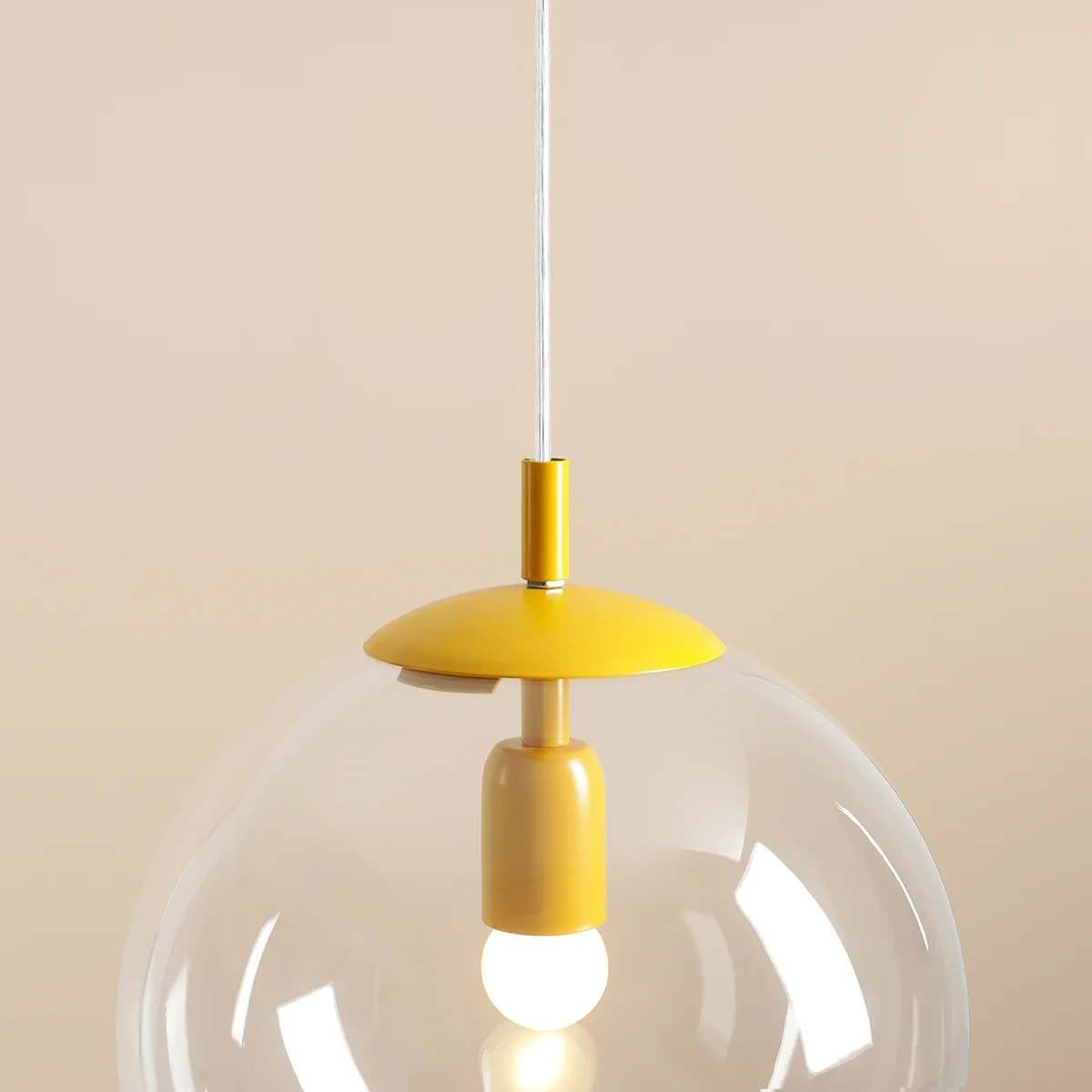 Hanging lamp Globe Mustard