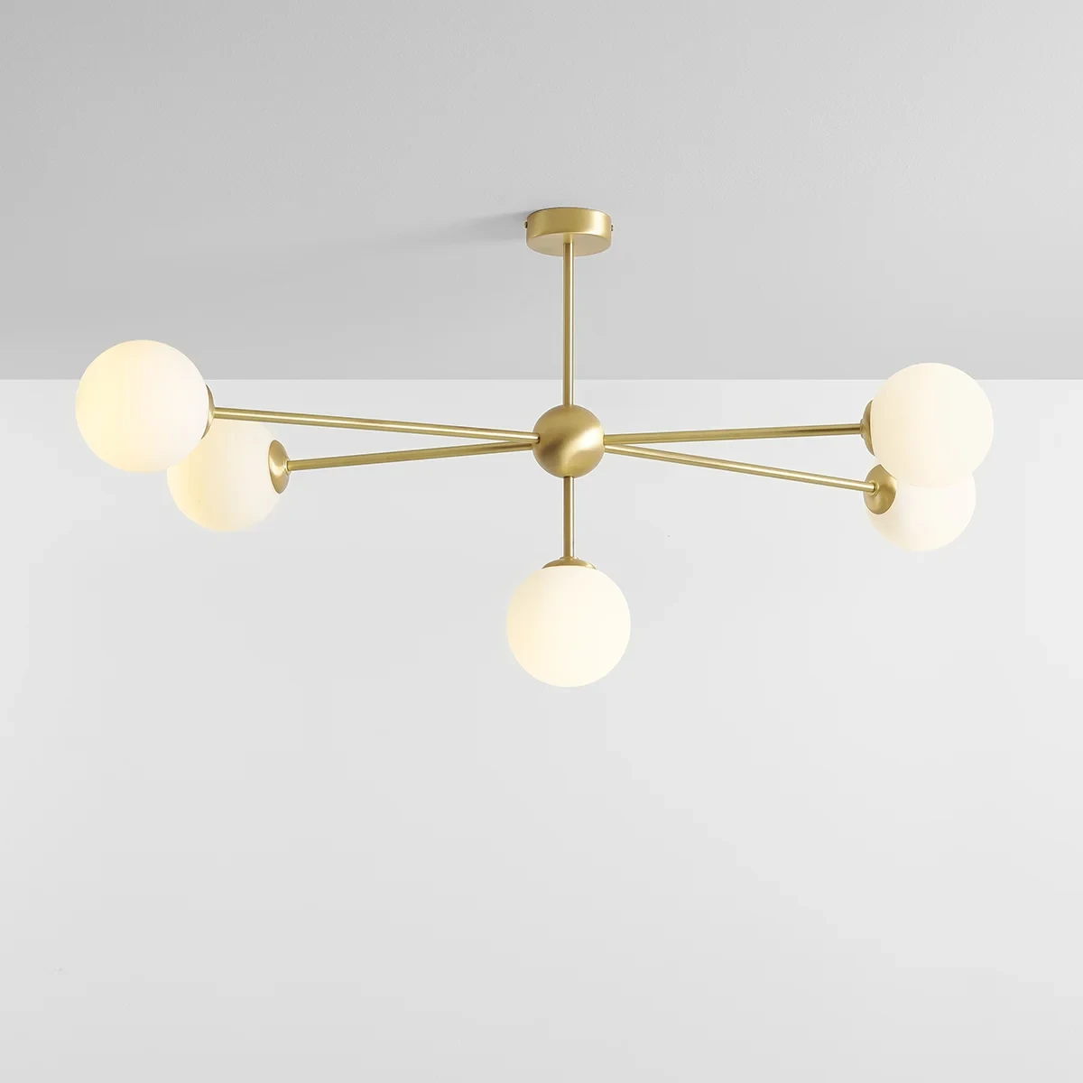 Ceiling Lamp White Pearl 5 S brass