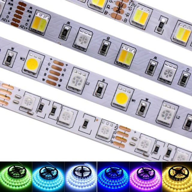 14.4W 12V RGB+CCT LED strip 60SMD 5050 IP33, 5m