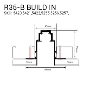 Paviršinės magnetinės sistemos bėgelis S35 2m