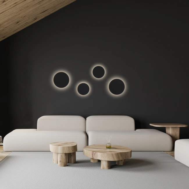 Wall lamp SATURNA ⌀30 Black