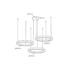 Pakabinamas šviestuvas RING 40+40+40 MSE0000404040