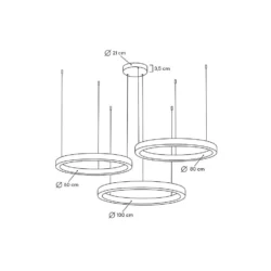 Pakabinamas šviestuvas RING 60+80+100 MSE0006080100