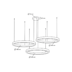 Pakabinamas šviestuvas RING 100+100+100 MSE0100100100