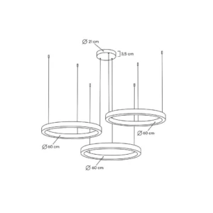 Pakabinamas šviestuvas RING 60+60+60 MSE0000606060