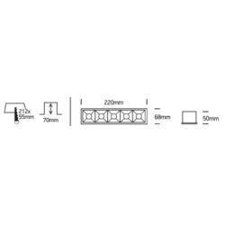 Įmontuojamas šviestuvas 50102B/B/W Juodas 3000K DIMM