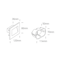 4W Įmontuojamas šviestuvas 68076/W/W Baltas 3000K IP65