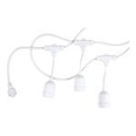 Lauko girlianda E27 lemputėms IP65, 6m Balta 5055