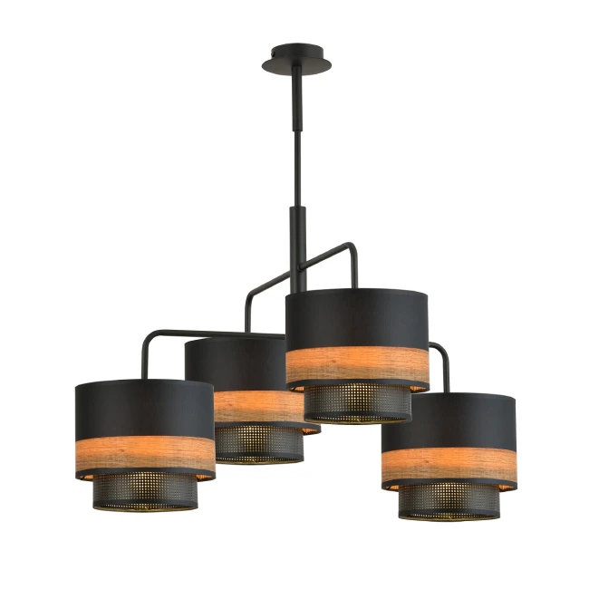Ceiling lamp ARIGATO 4 Black/Wood 1193/4
