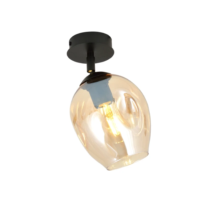Directional ceiling light FLOW 1 Amber glass 1179/1
