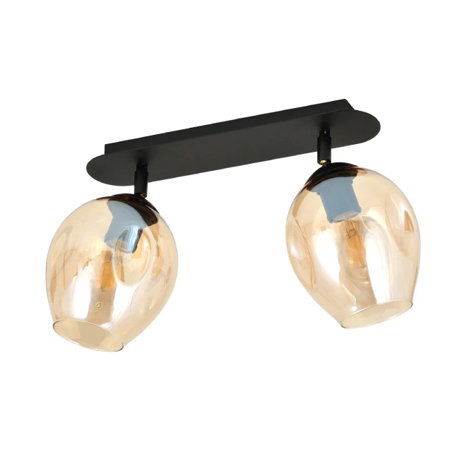 Directional ceiling light FLOW 2 Amber glass 1179/2