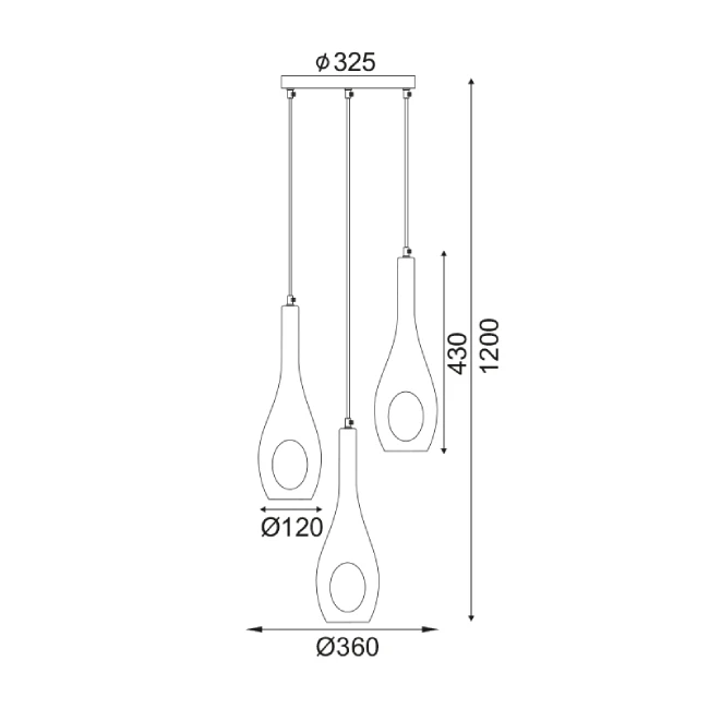 Hanging LED lamp CAVE, White, DLA5203A