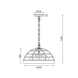 Pakabinamas LED šviestuvas TESLA, Juodas, EG843P40B