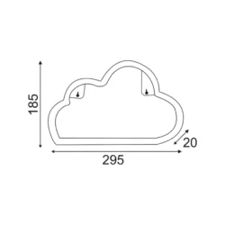 LED Neoninis ženklas Cloud, Violetinė, 29.5x2x18.5cm, IP20, 3xΑΑ/USB