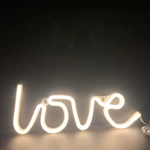 LED Neoninis užrašas "love", 3000K, 35.5x2x13cm, IP20, 3xΑΑ/USB